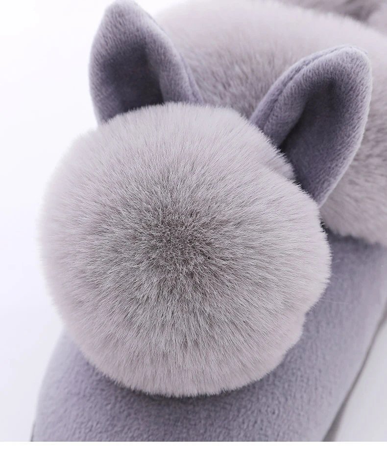 Winter Plush Slippers for Women & Men - Thick Sole Couple House Shoes, Cozy Faux Rabbit Fur Indoor Slides with Closed Back Winter Plush Slippers for Women & Men - Thick Sole Couple House Shoes, Cozy Faux Rabbit Fur Indoor Slides with Closed Back
