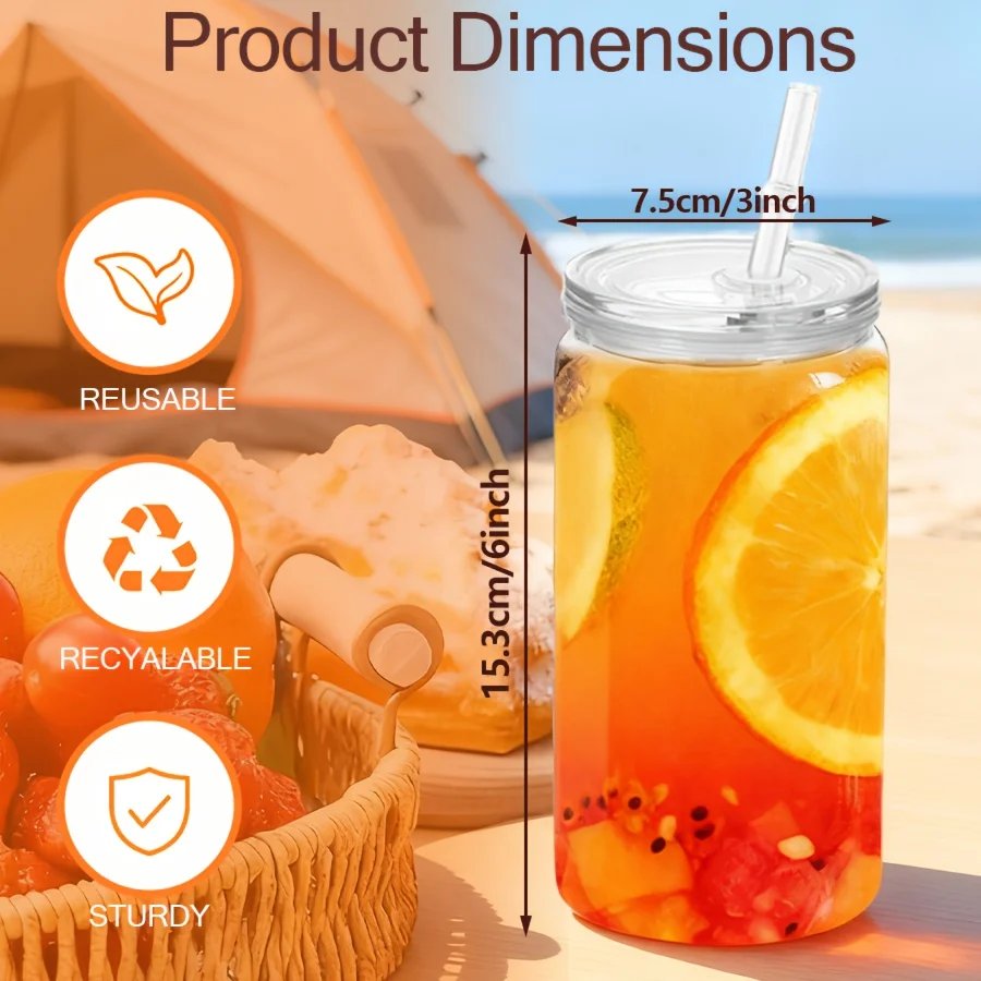 25/50 16 oz Single Layer Sports Cup, Christmas Plastic Juice Bottle with Sealed Lid and Straw, Clear Mason Bottle, Large Capacity Beverage Bottle (for Smoothies), Juice Shake Drink Cup, Bottle and Straw