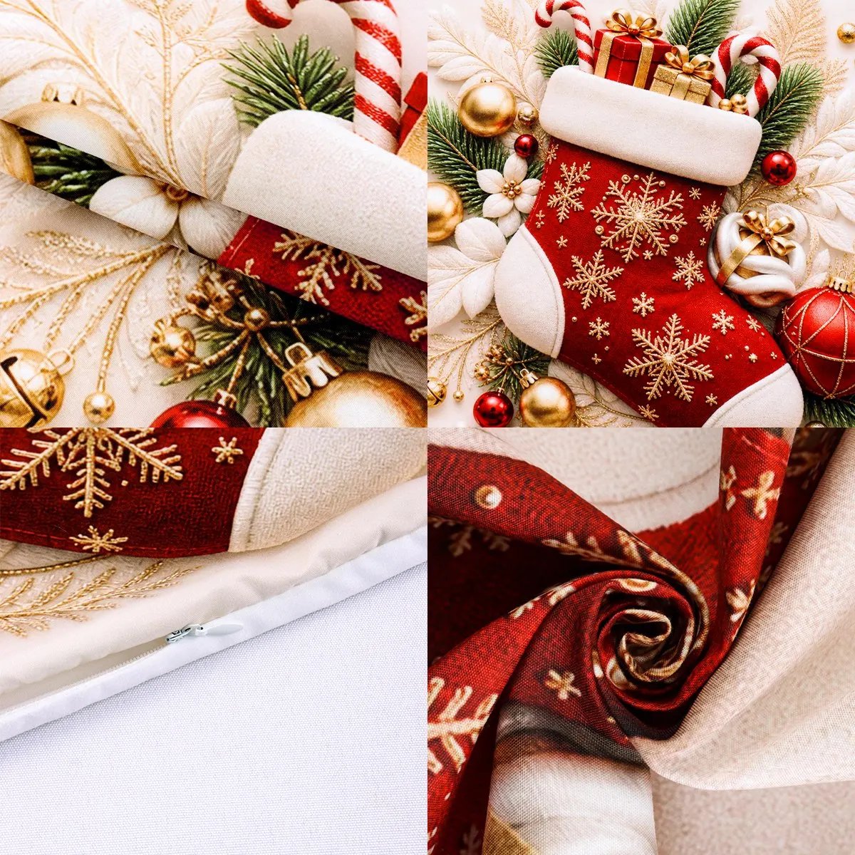 4pcs Merry Christmas Throw Pillow Covers Santa Claus Cushion Covers Christmas Decorations for Home Sofa Living Room Couch 2026