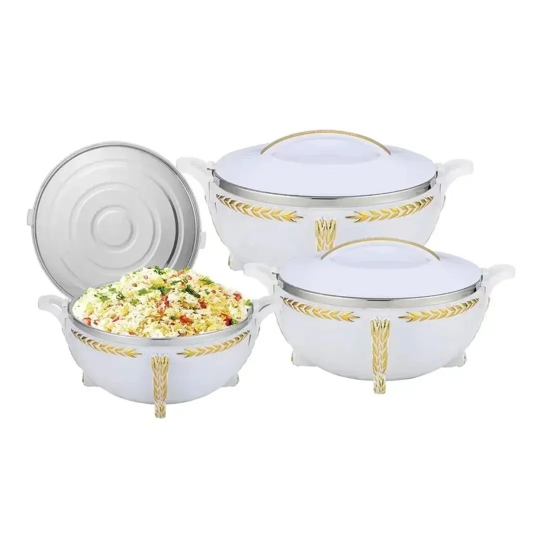 High Quality Modern Jumbo Size Food Warmer Set 3L+7L+10L 3pcs Set Insulated Hot Pot Casserole for Ramadan